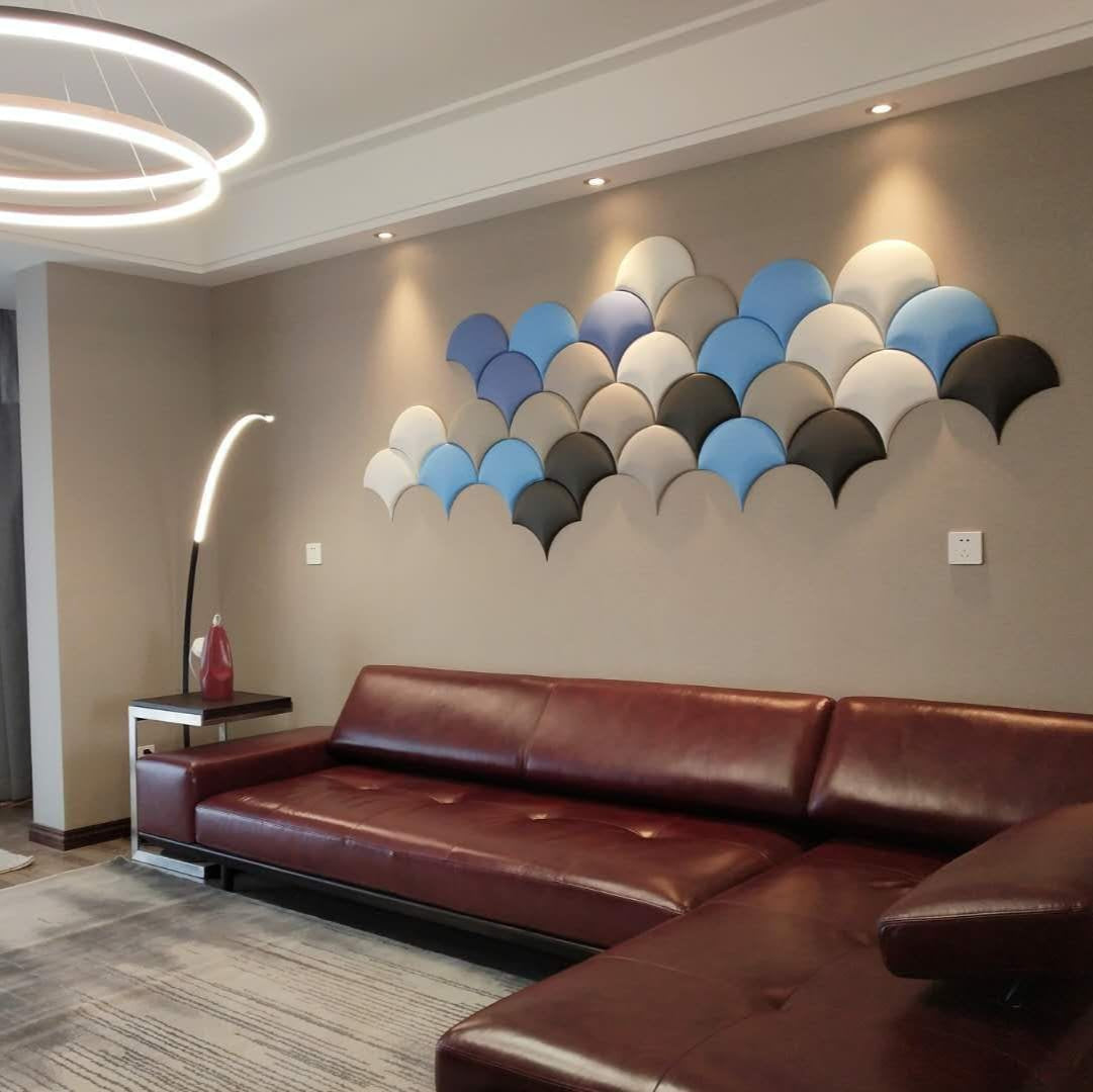 Mermaid Scales Geometric 3D Leather Wall Panel