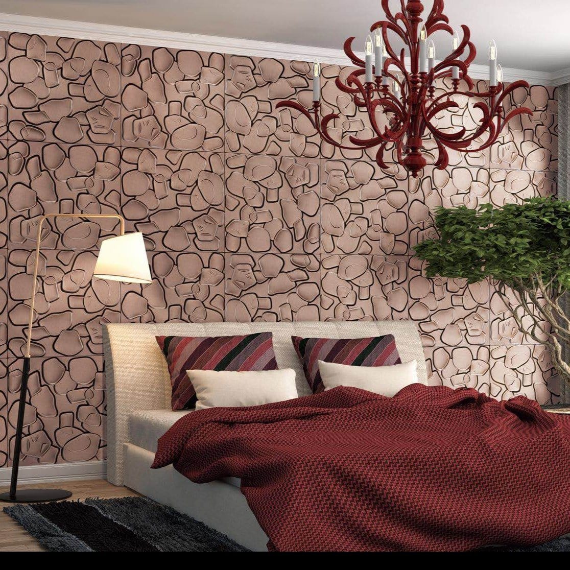Ripple Square 3D Leather Wall Panel