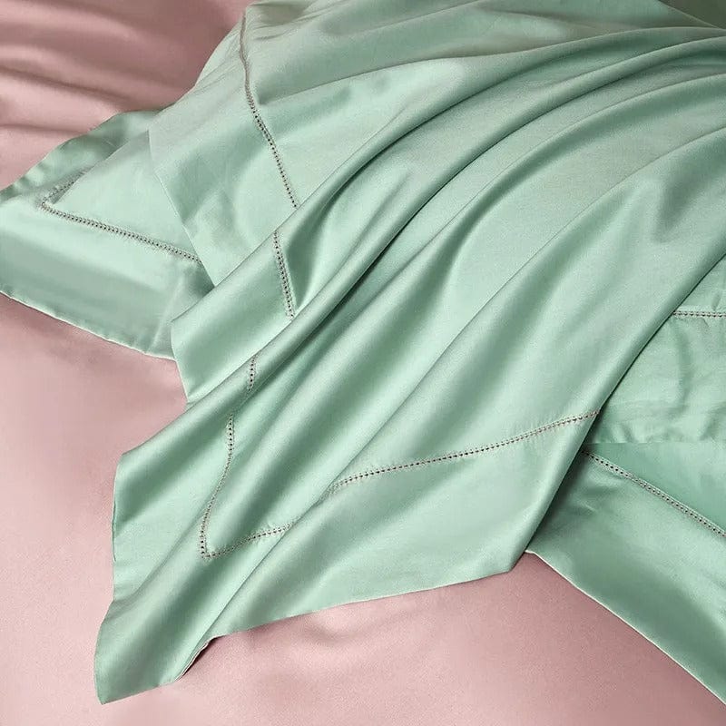 Dream Sage Blush Duvet Cover Set (Long-staple Sateen Cotton)
