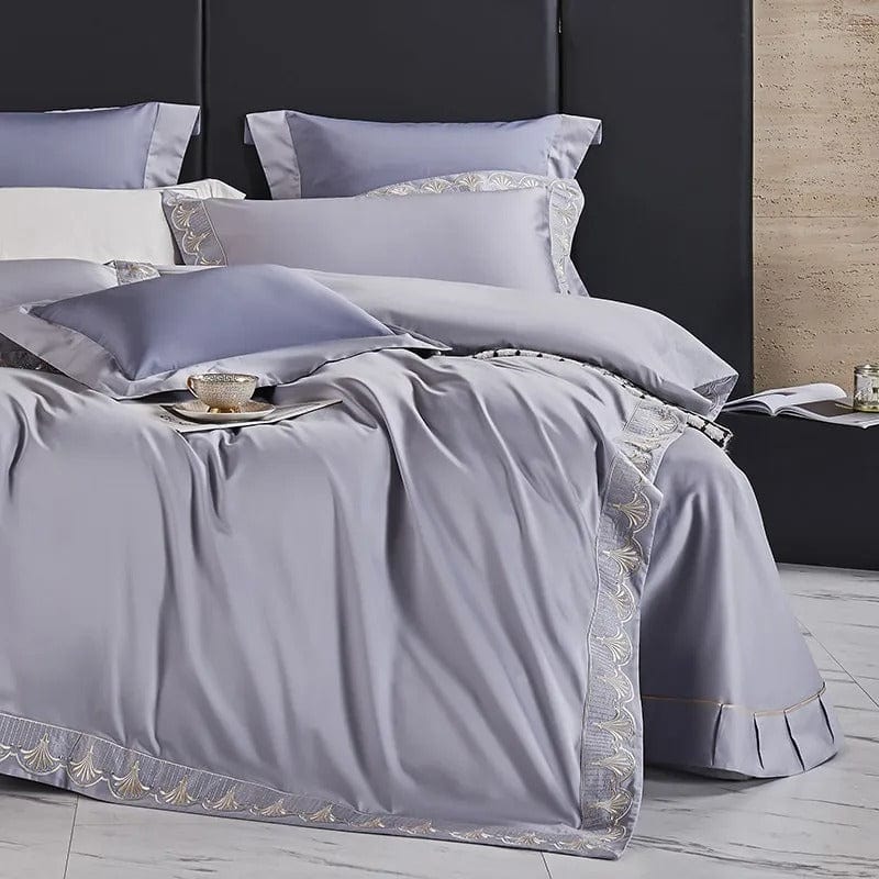 Luxxe Grey Duvet Cover Set (Long-Staple Sateen Cotton)