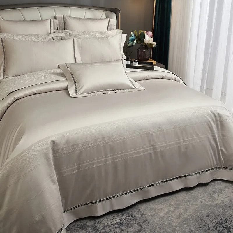 Elegance Champagne Duvet Cover Set (Long-Staple Sateen Cotton)