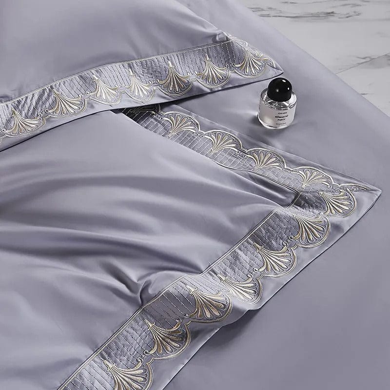 Luxxe Grey Duvet Cover Set (Long-Staple Sateen Cotton)