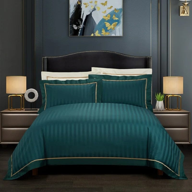 Prestige Emerald Green Duvet Cover Set (Long-Staple Sateen Cotton)
