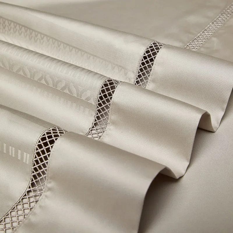 Elegance Champagne Duvet Cover Set (Long-Staple Sateen Cotton)