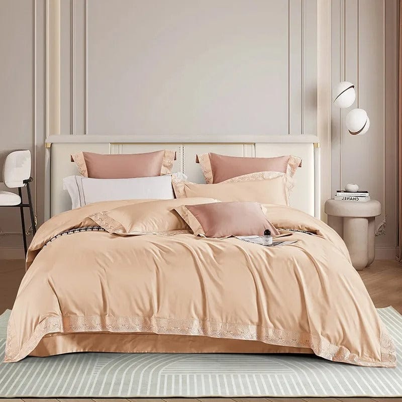 Luxxe Peach Duvet Cover Set (Long-Staple Sateen Cotton)