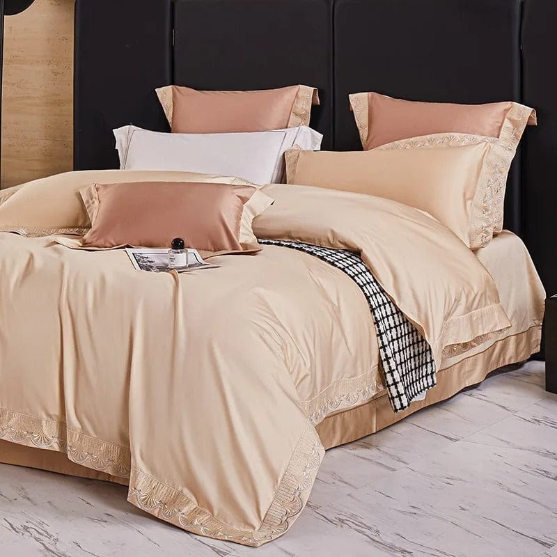 Luxxe Peach Duvet Cover Set (Long-Staple Sateen Cotton)