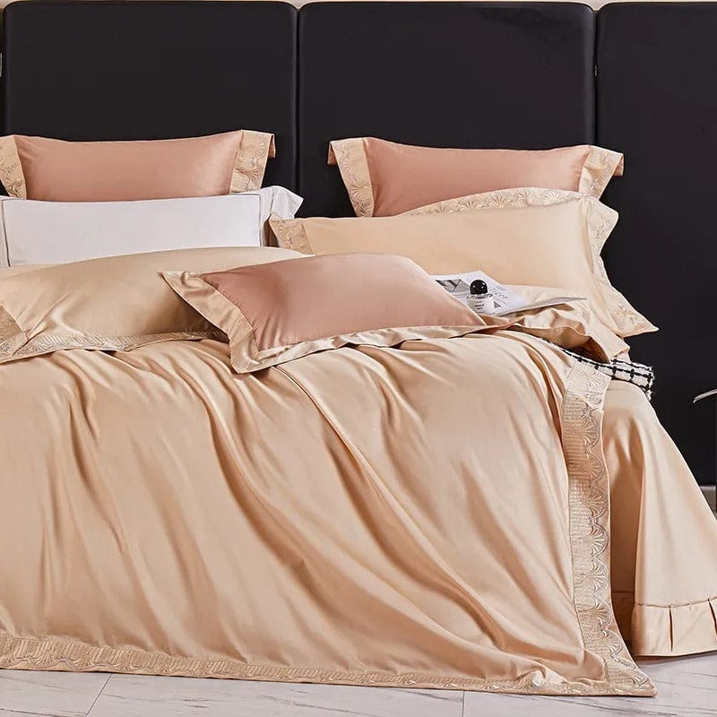 Luxxe Peach Duvet Cover Set (Long-Staple Sateen Cotton)