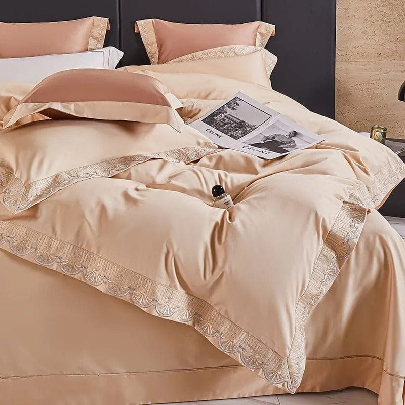 Luxxe Peach Duvet Cover Set (Long-Staple Sateen Cotton)