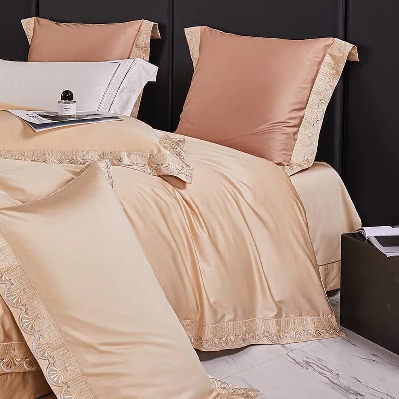 Luxxe Peach Duvet Cover Set (Long-Staple Sateen Cotton)