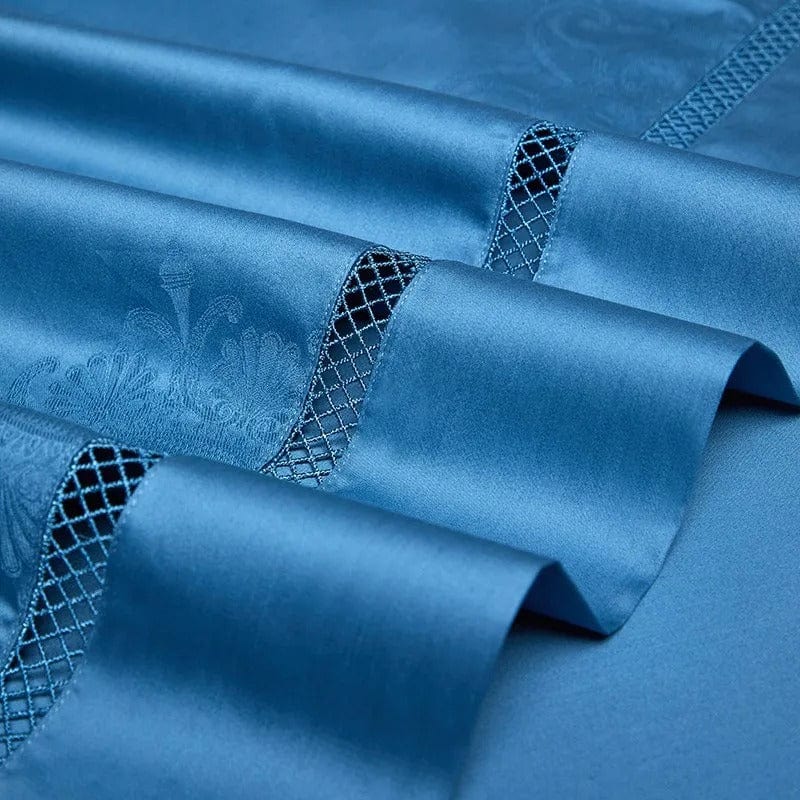 Elegance Blue Duvet Cover Set (Long-Staple Sateen Cotton)