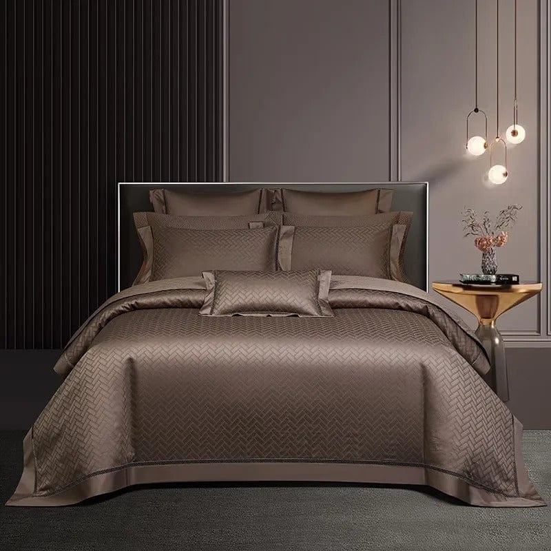 Elegance Brown Duvet Cover Set (Long-Staple Sateen Cotton)