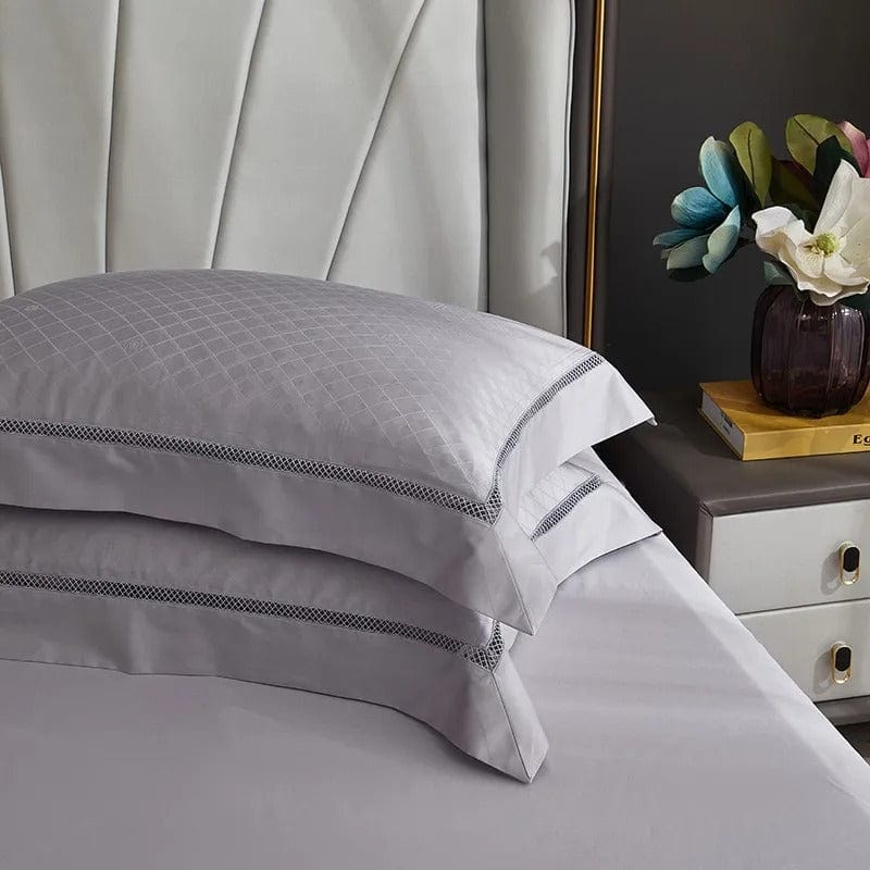 Elegance Silver Duvet Cover Set (Long-Staple Sateen Cotton)
