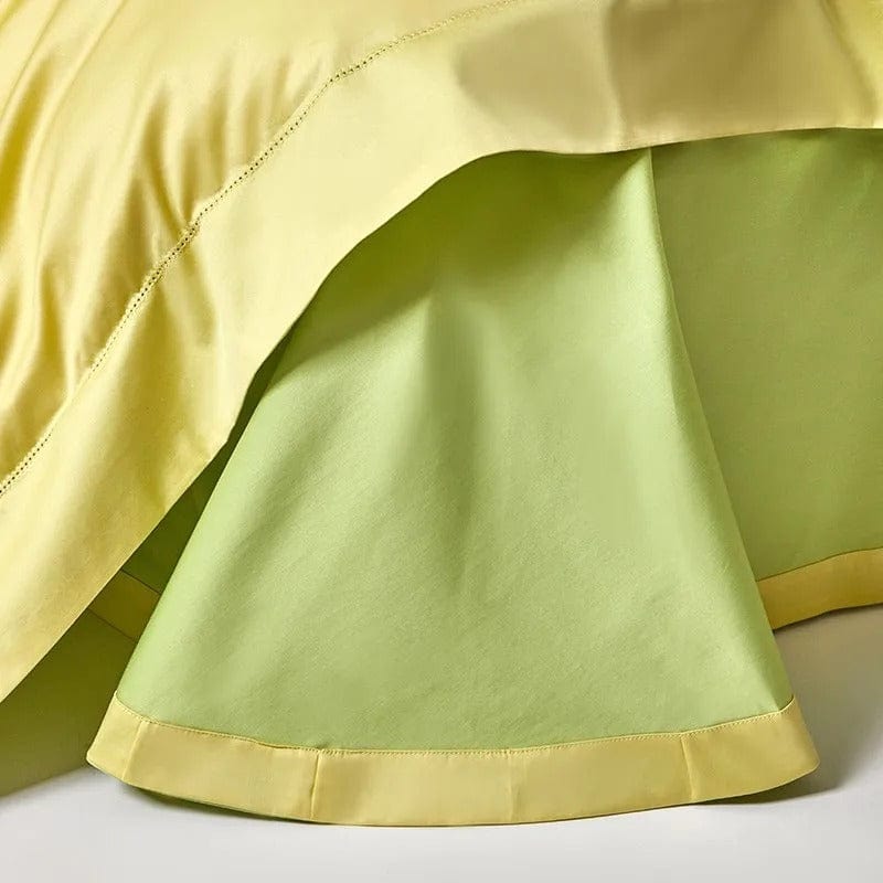 Dream Yellow Green Duvet Cover Set (Long-Staple Sateen Cotton)