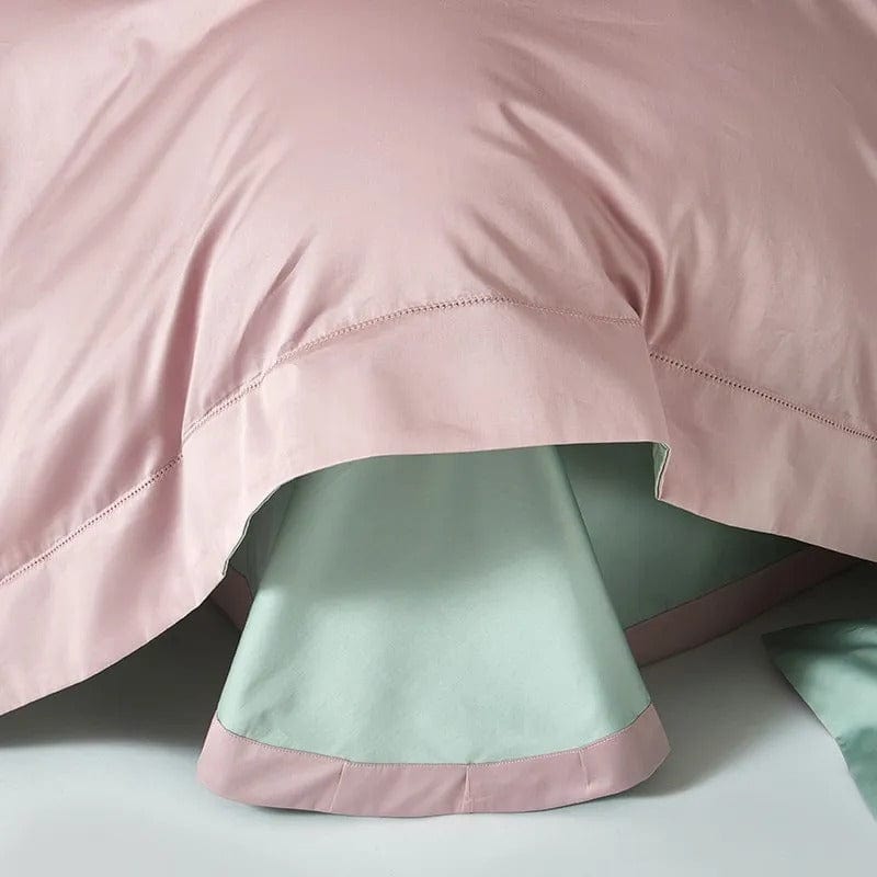 Dream Sage Blush Duvet Cover Set (Long-staple Sateen Cotton)