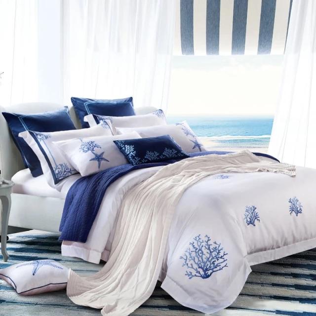 Blue Coral Duvet Cover Set (Long-staple Sateen Cotton)