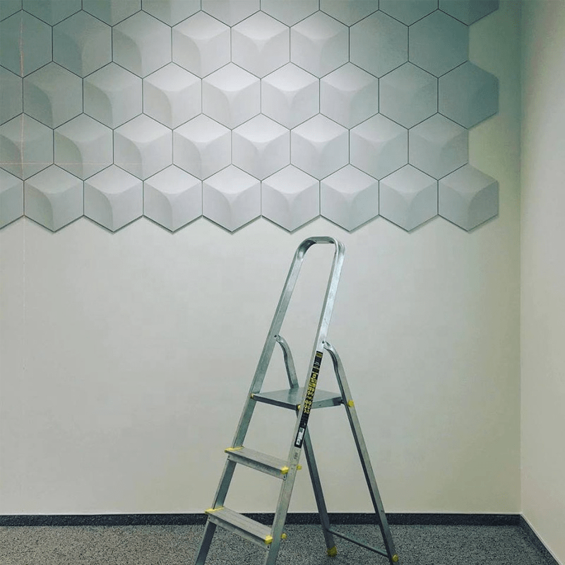 Cubed Hexagon 3D Leather Wall Panel