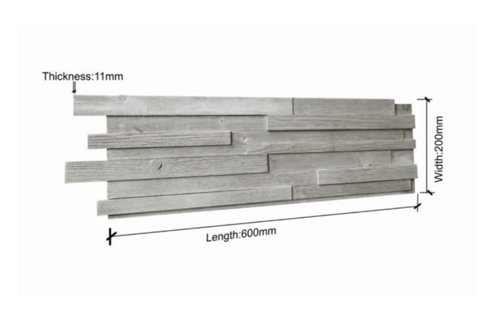 Albi 3D Wood Wall Panel - Grey/White Tones (Set of 4 or 12)