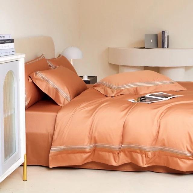Amsterdam Orange Duvet Cover Set (Long-staple Sateen Cotton)