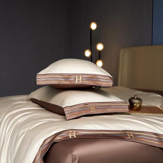 Cream Visna Duvet Cover Set (Long-staple Sateen Cotton)
