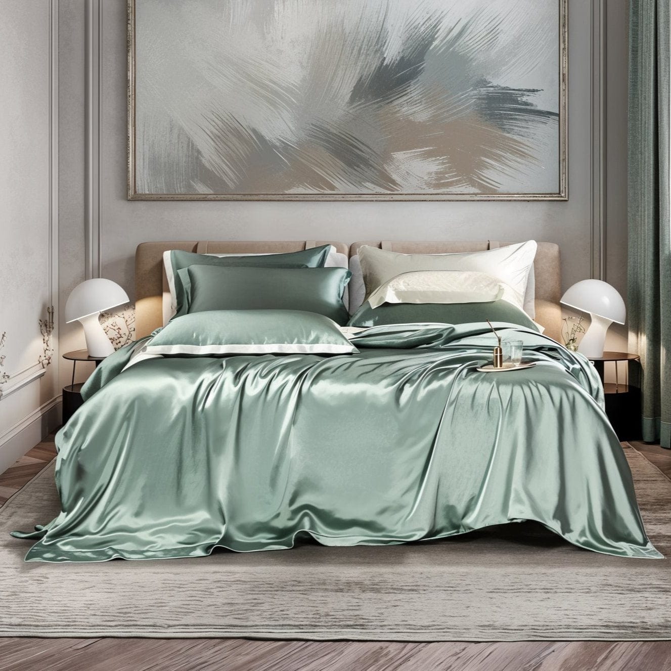 Premium Green Mulberry Silk Bedding Set