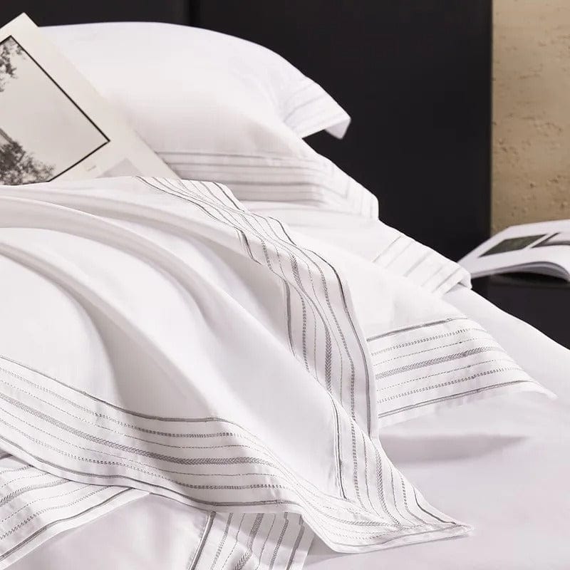Luxxe White Duvet Cover Set (Long-staple Sateen Cotton)