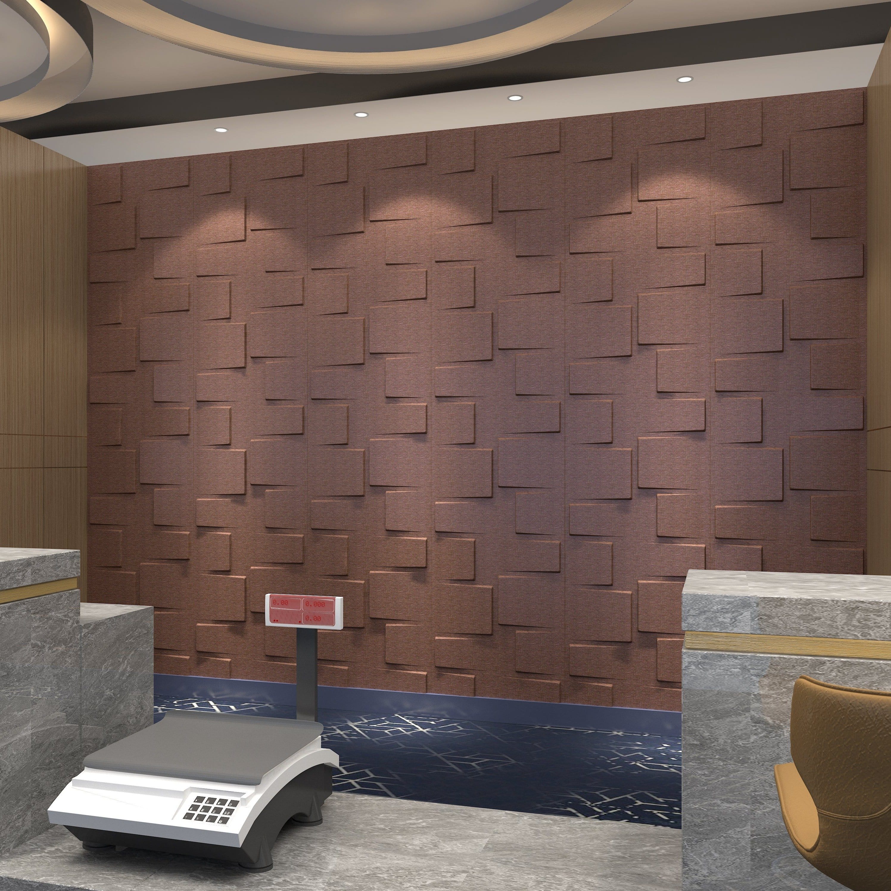 Rubik Square 3D Leather Wall Panel