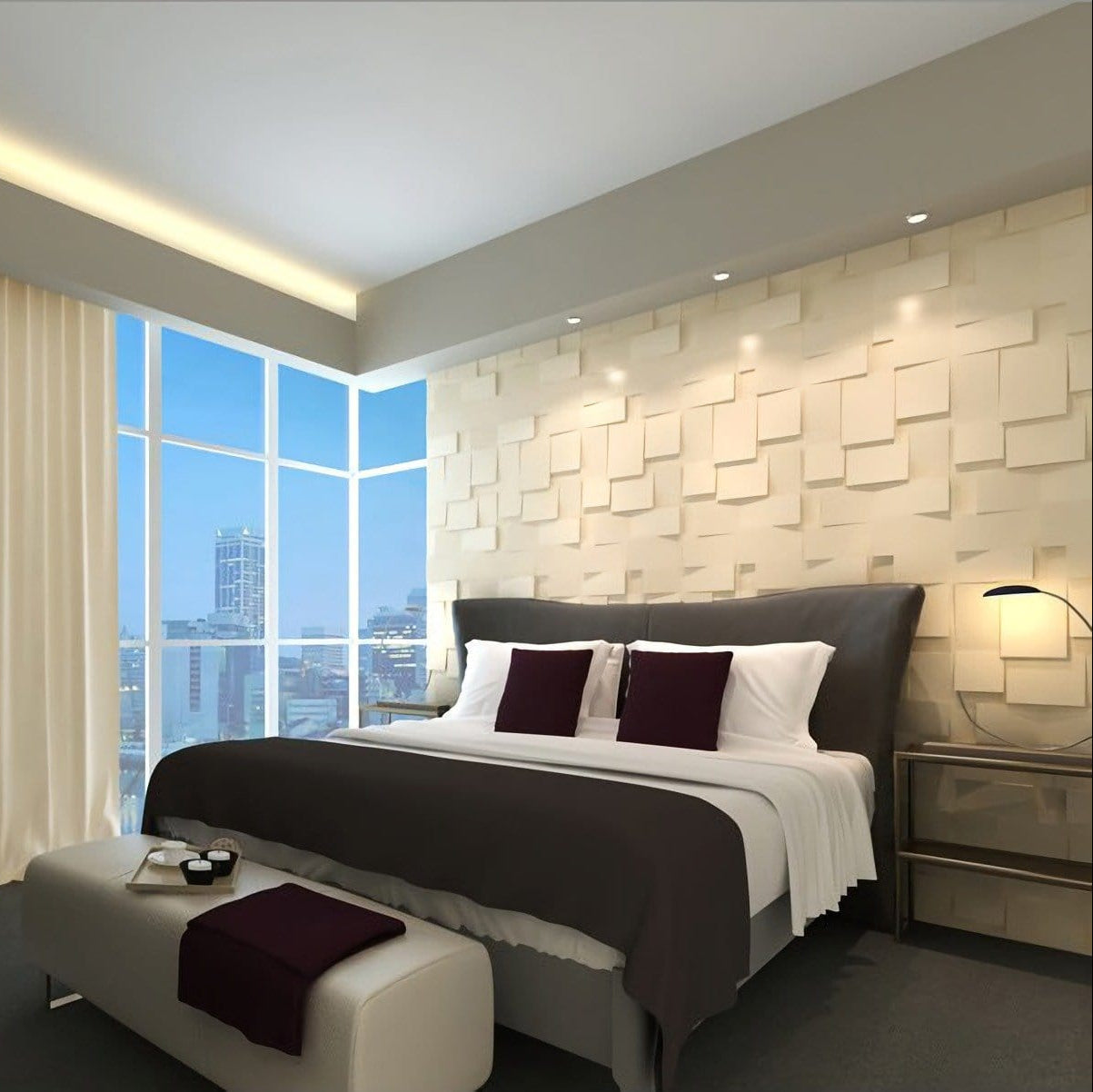 Rubik Square 3D Leather Wall Panel