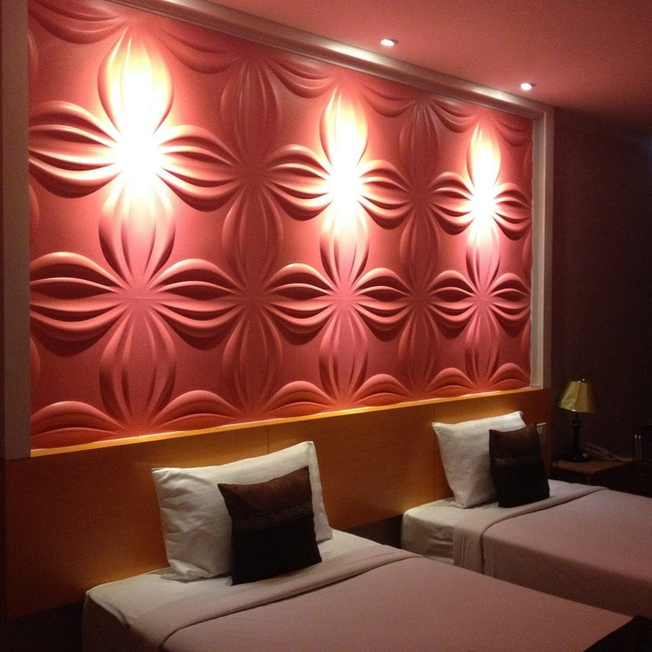 Lily Square 3D Leather Wall Panel