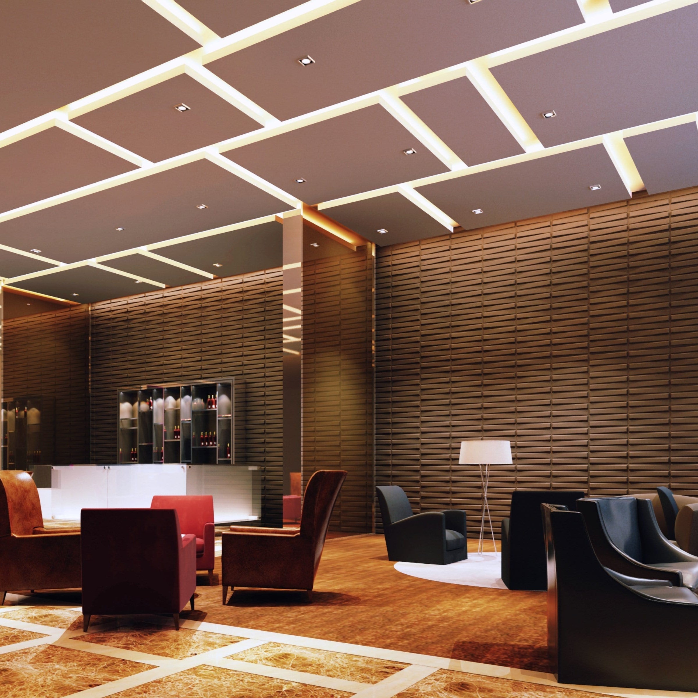 Illusory Square 3D Leather Wall Panel