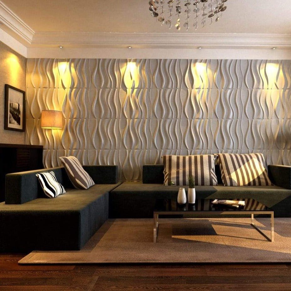 River Square 3D Leather Wall Panel