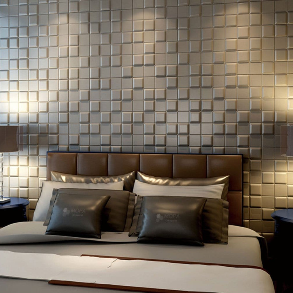 Tetris Square 3D Leather Wall Panel