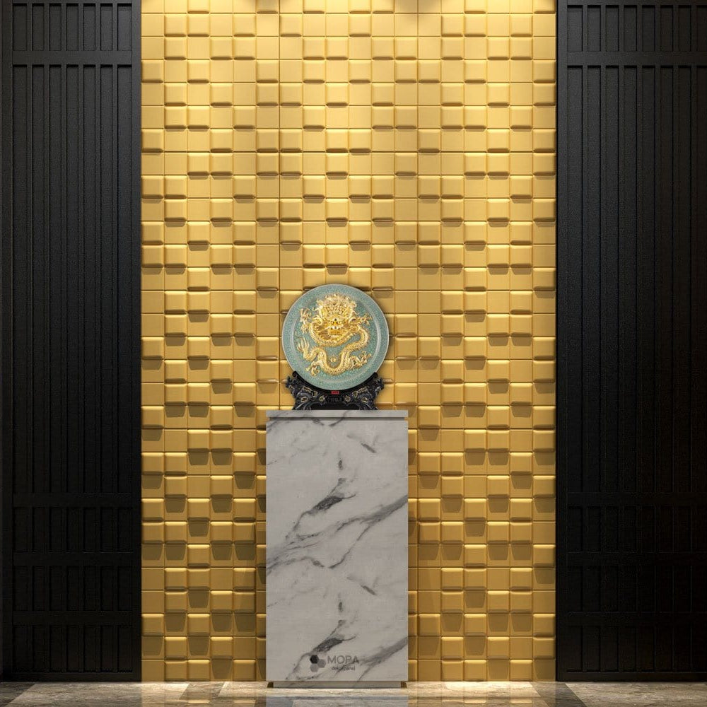 Tetris Square 3D Leather Wall Panel