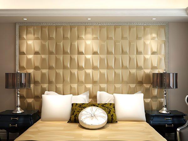 Long Tile Square 3D Leather Wall Panel