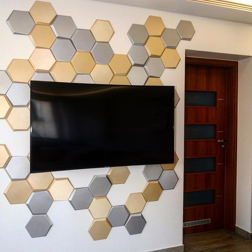 Original Hexagon 3D Leather Wall Panel