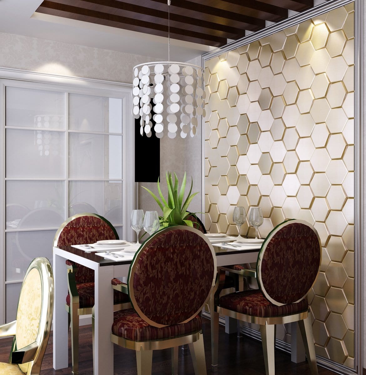 Original Hexagon 3D Leather Wall Panel