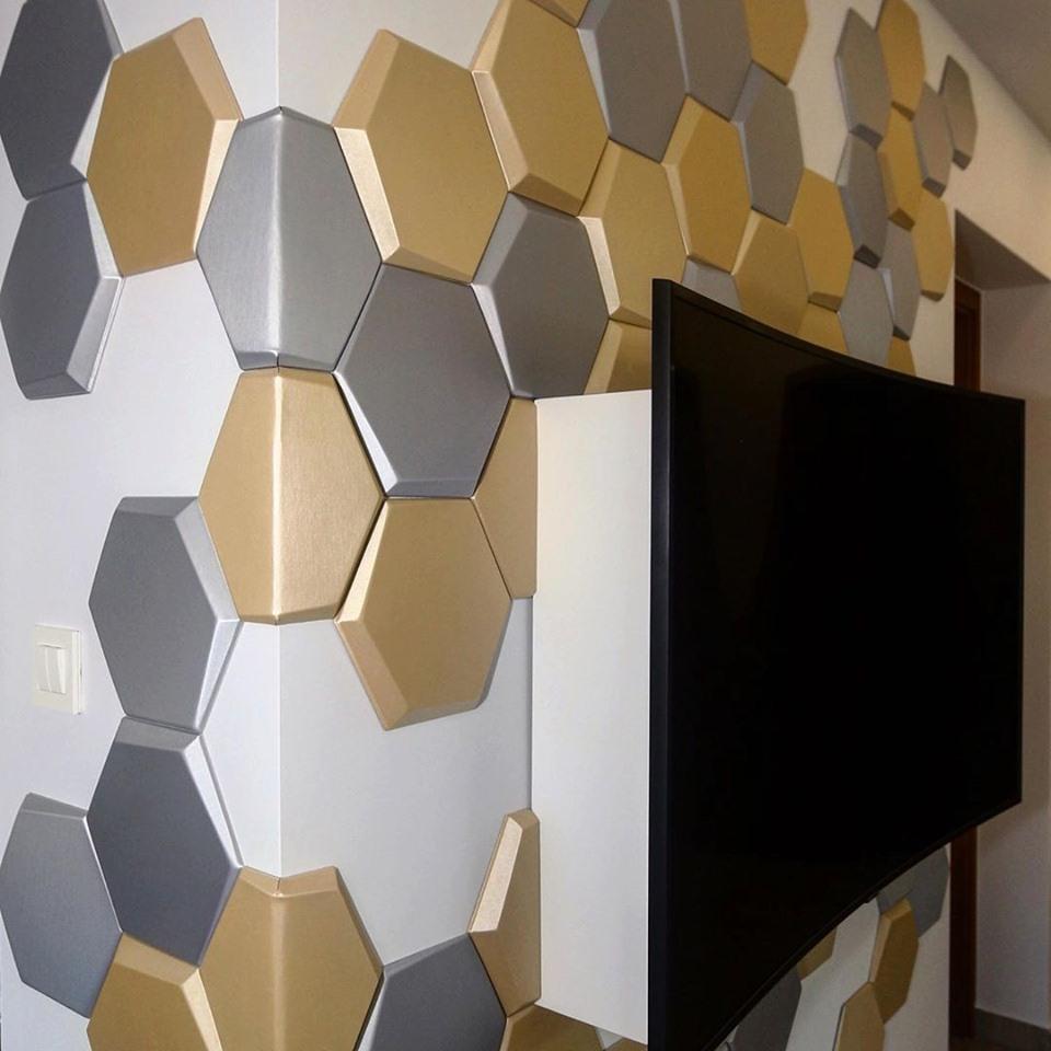 Original Hexagon 3D Leather Wall Panel