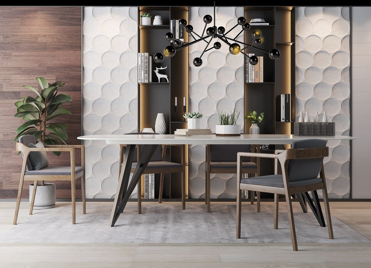 Cubed Hexagon 3D Leather Wall Panel