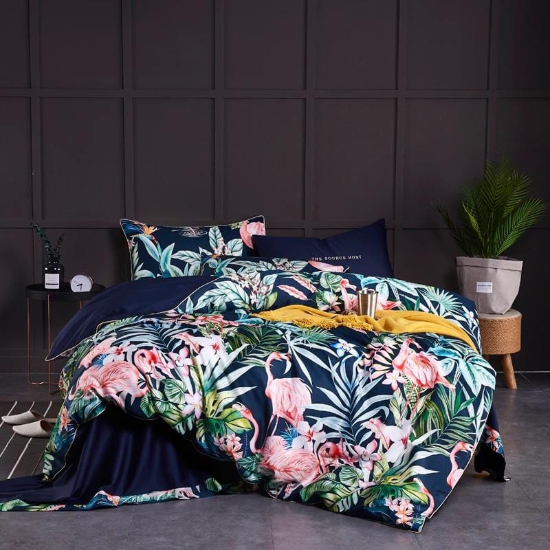 Flamingo Duvet Cover Set (Long-staple Sateen Cotton)