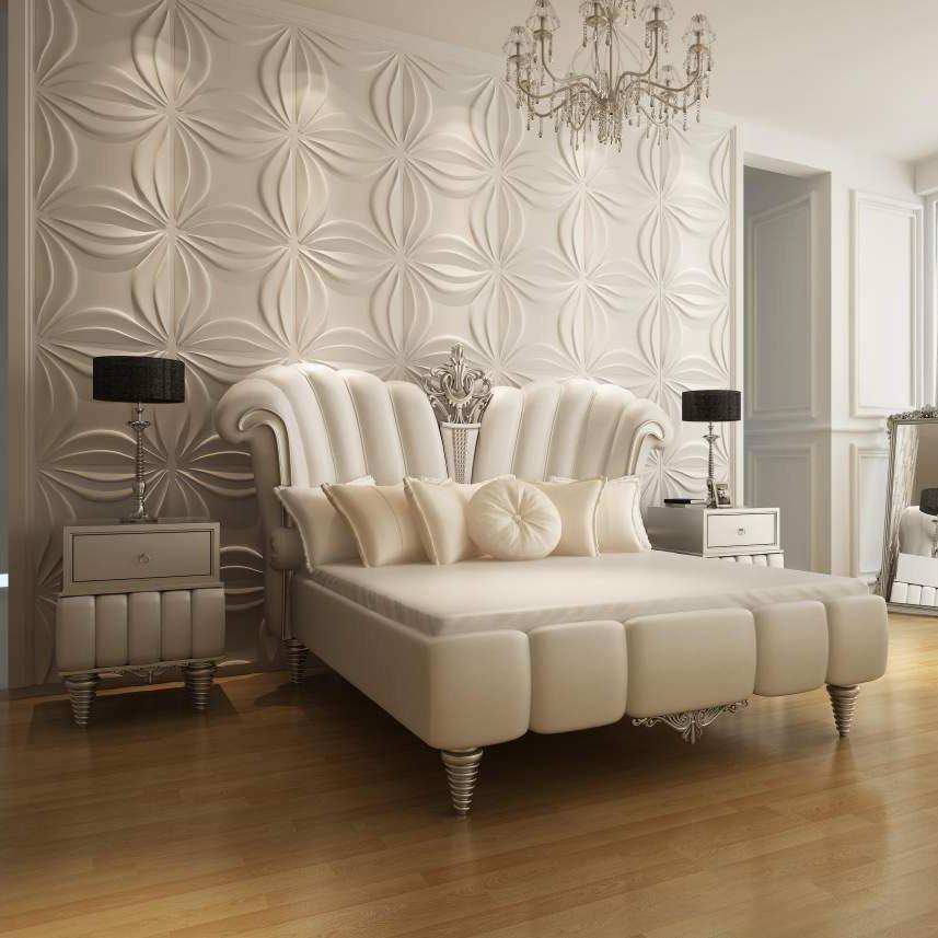 Lily Square 3D Leather Wall Panel