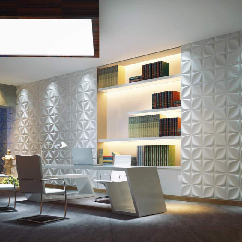 Floral Square 3D Leather Wall Panel