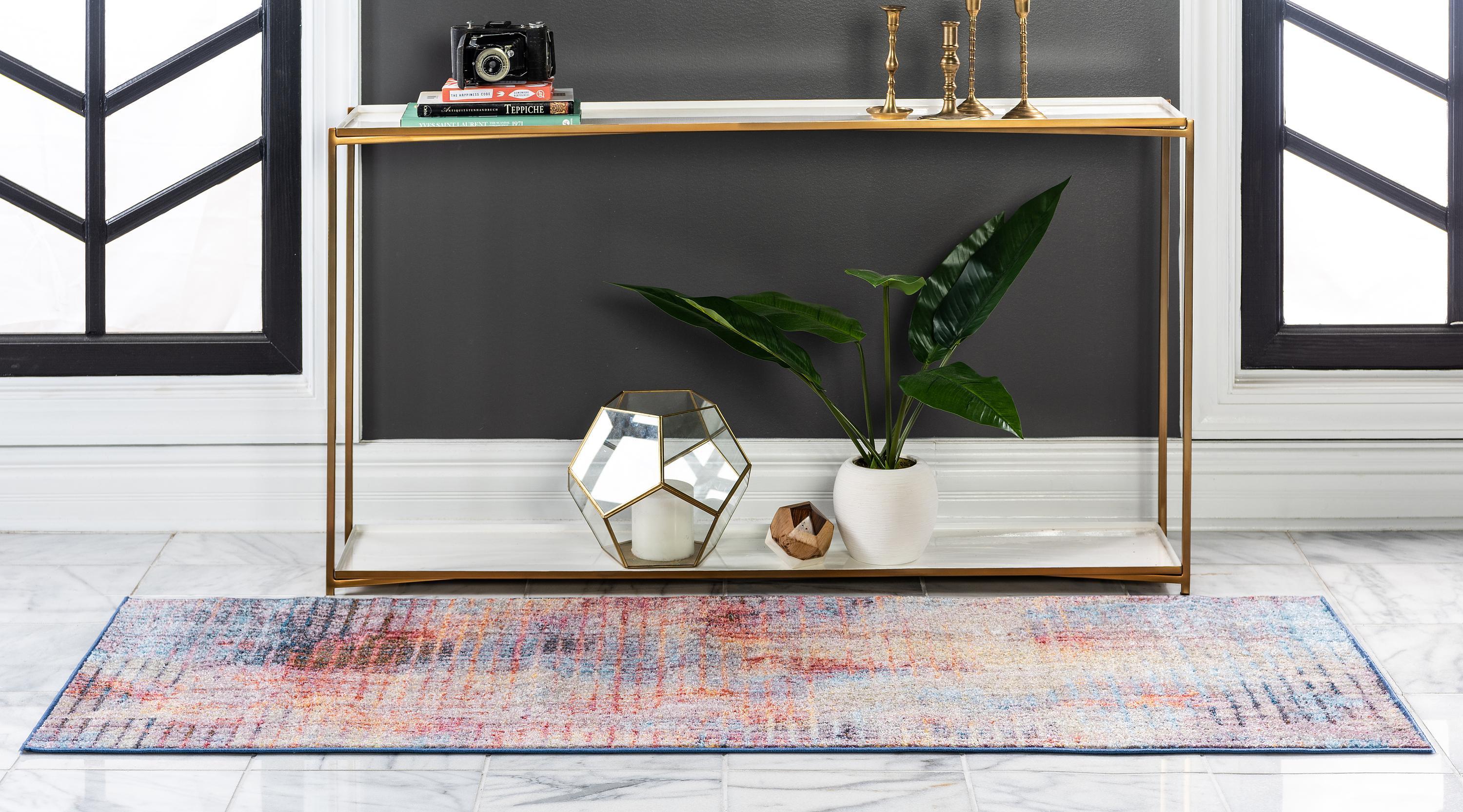 Gaige - Modern Faded Grid Soft Rug