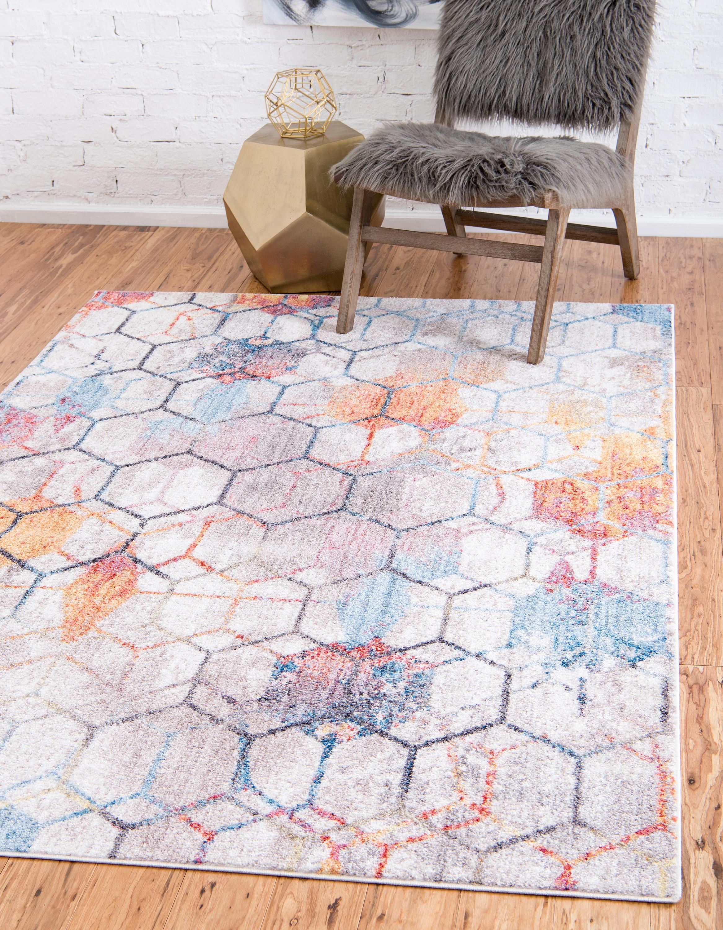 Reuben - Hexagon Pattern Color Blend Rug