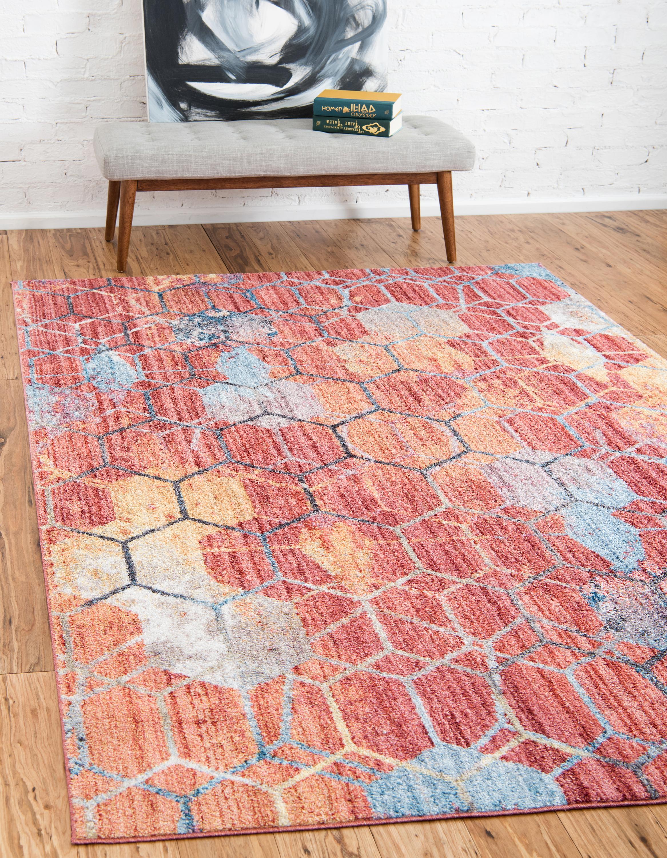 Reuben - Hexagon Pattern Color Blend Rug