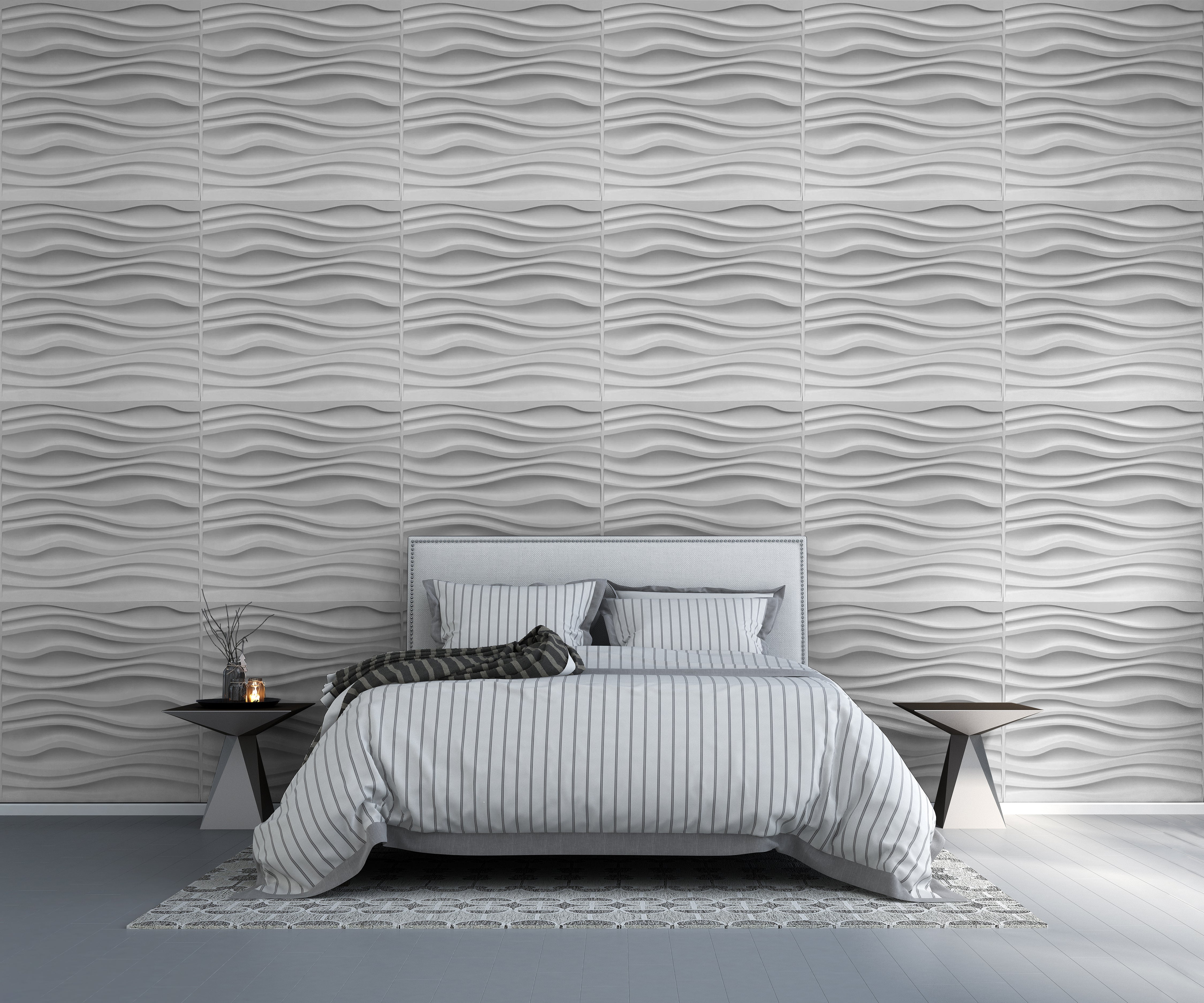 Carved Wave PVC Wall Panel (Set of 12)