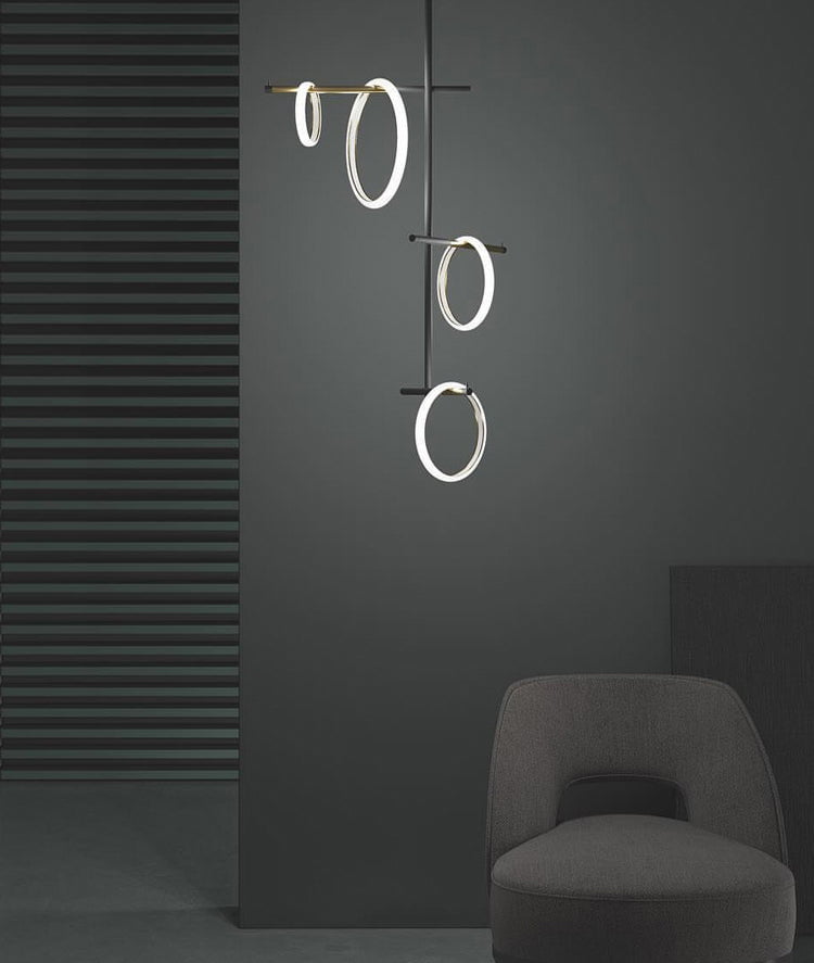 Ring Magnet Vertical Chandelier ( 4 rings)