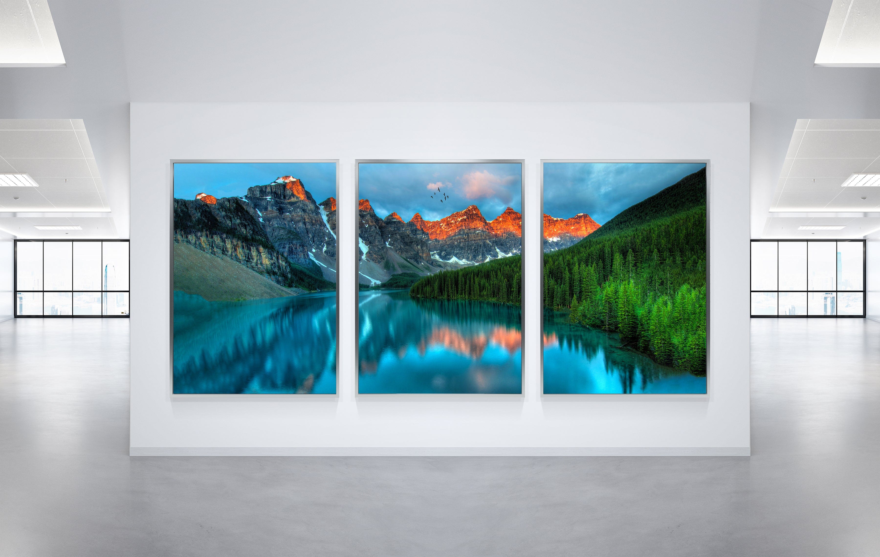Lake and Mountain Stretched Canvas