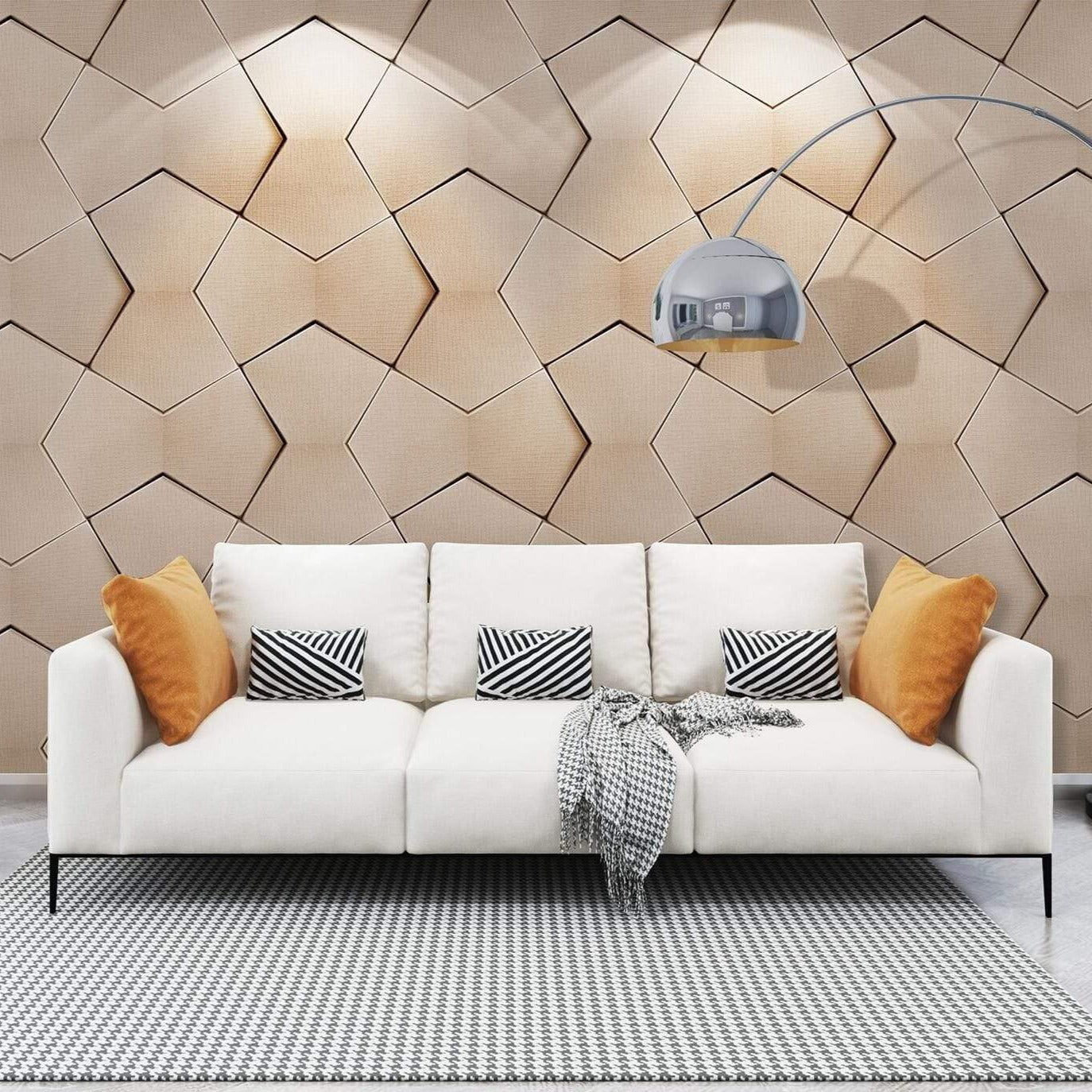 Bowtie Geometric 3D Leather Wall Panel