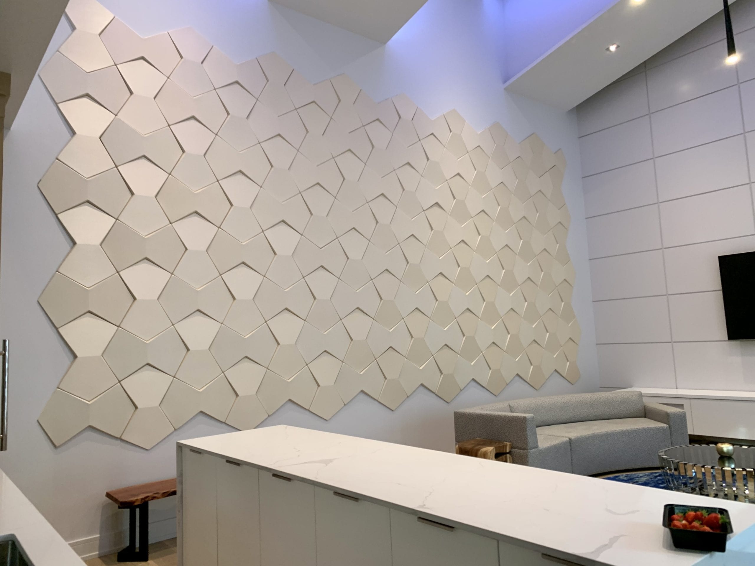 Bowtie Geometric 3D Leather Wall Panel