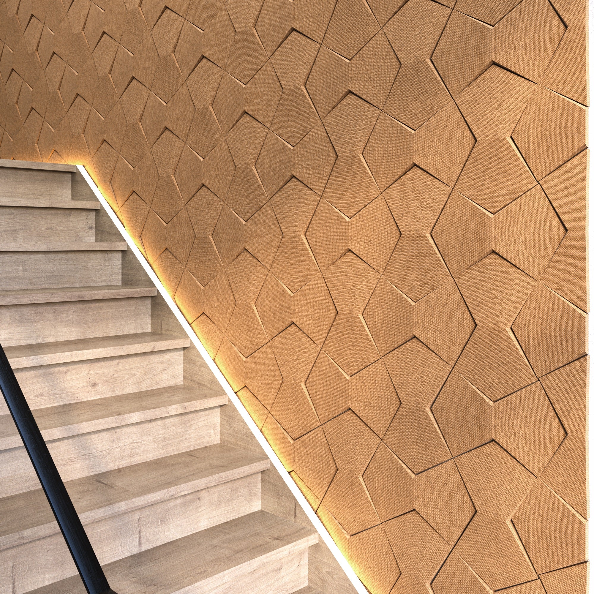 Bowtie Geometric 3D Leather Wall Panel