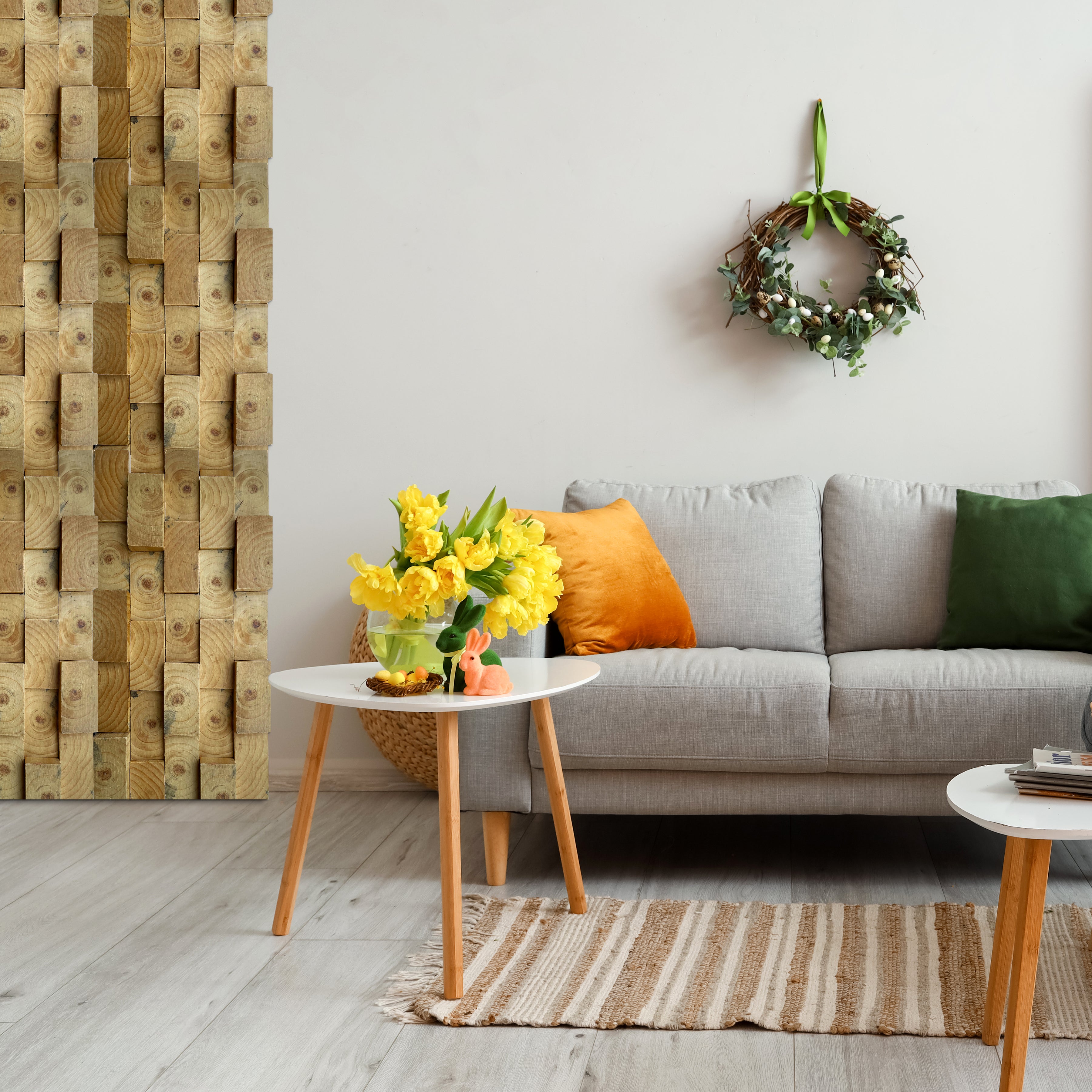 Brickwork Wood Mosaic Wall Panel